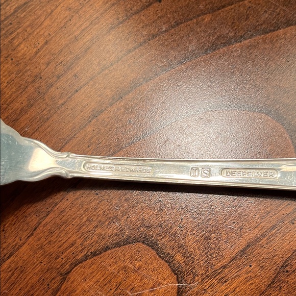 Vintage Deep Silver Serving Spoon and Fork 9” - Picture 6 of 7